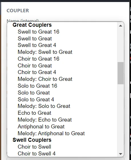 Grouped Great couplers.